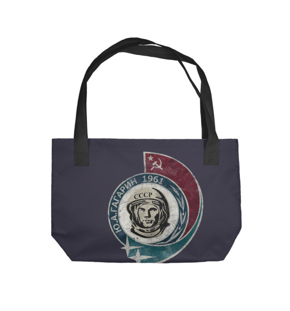 Пляжная сумка с изображением Гагарин цвета 