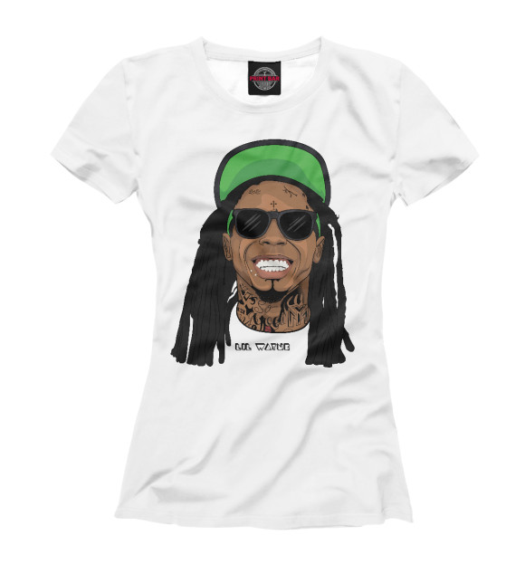 Женская футболка с изображением Lil Wayne цвета Белый