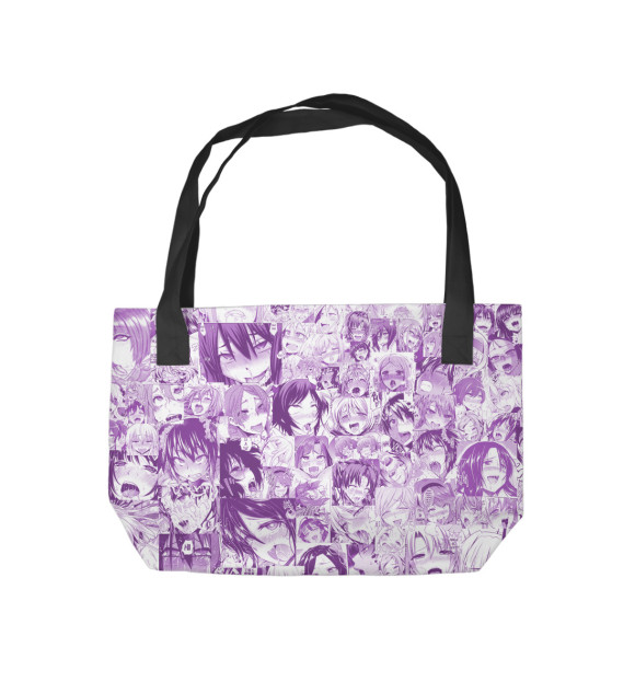 Пляжная сумка с изображением So pink ahegao цвета 