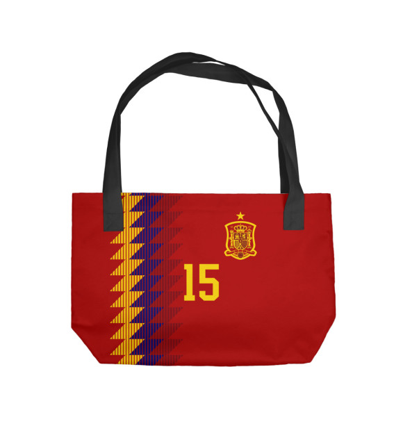 Пляжная сумка с изображением Серхио Рамос - Сборная Испании цвета 