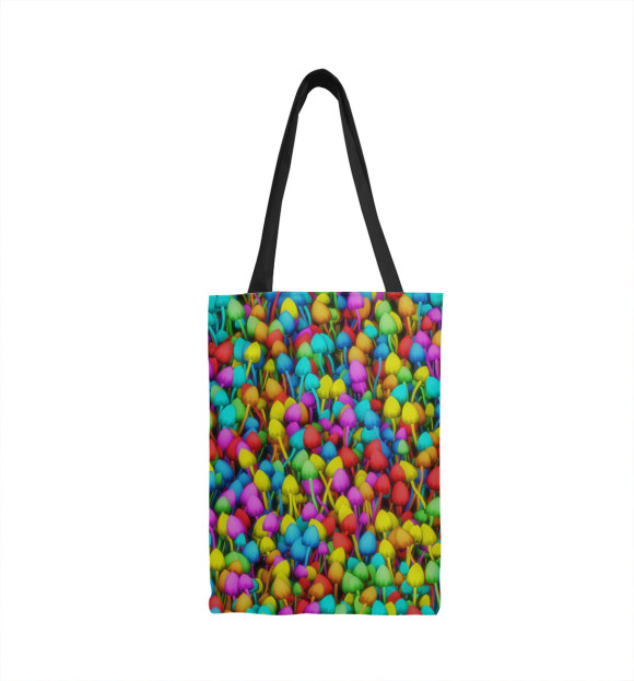 Сумка-шоппер с изображением Разноцветные поганки цвета 
