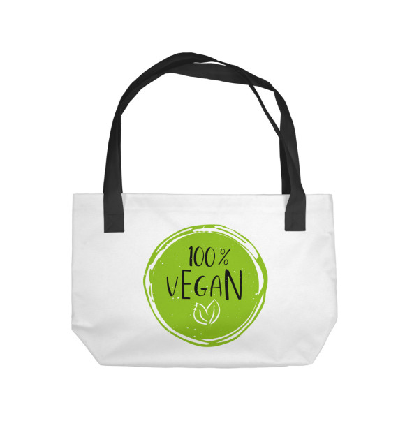 Пляжная сумка с изображением 100% Vegan цвета 