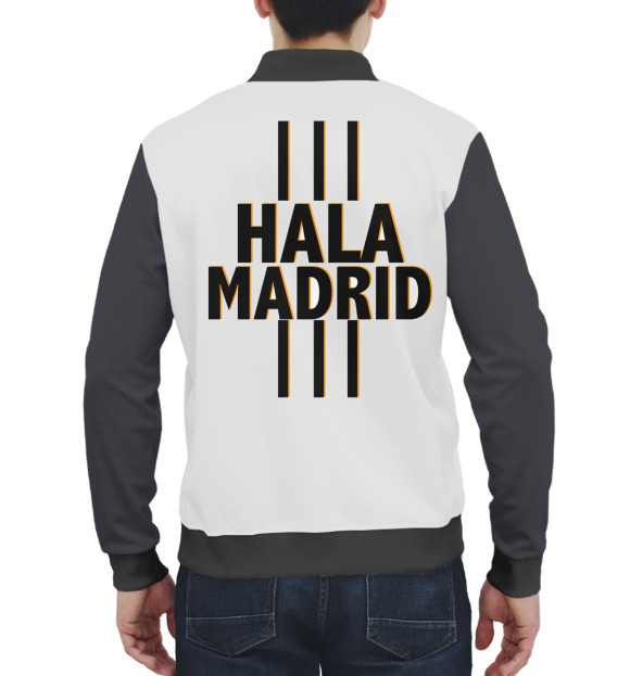 Мужской бомбер с изображением Hala Madrid цвета Белый