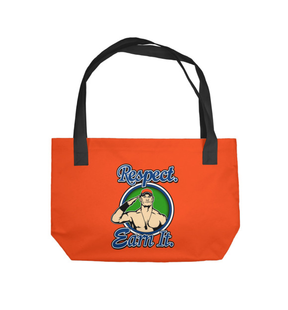 Пляжная сумка с изображением Джон Сина Respect Earn It цвета 