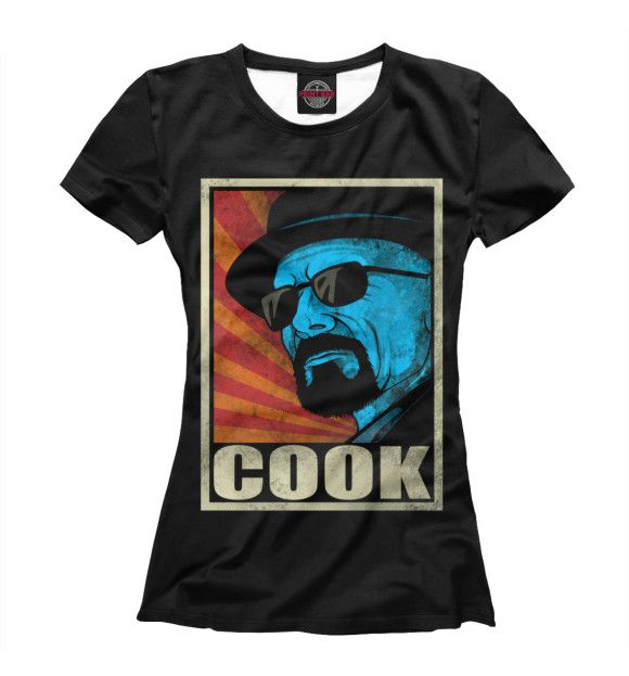 Женская футболка с изображением Cook цвета Белый