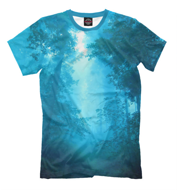 Мужская футболка с изображением Голубой туман цвета Грязно-голубой
