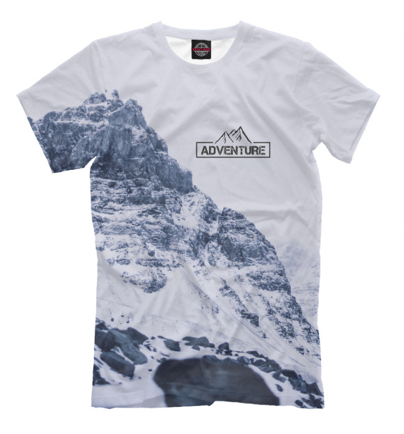 Мужская футболка с изображением Снежные горы цвета Р‘РµР»С‹Р№