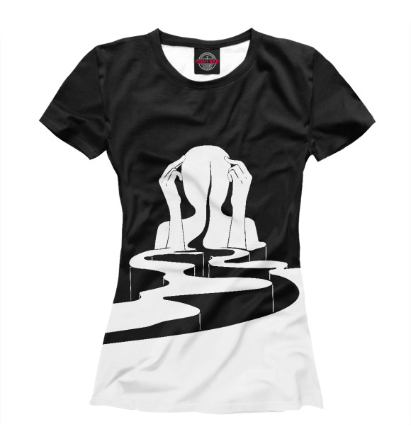 Женская футболка с изображением Ход мыслей цвета Белый