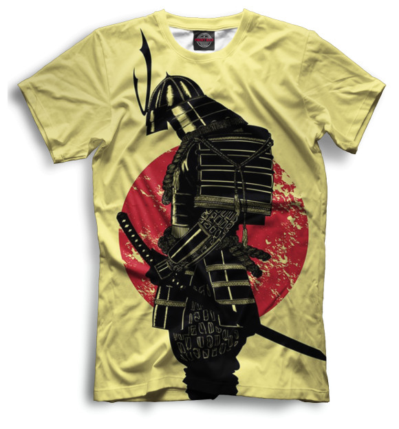 Мужская футболка с изображением Доспехи самурая цвета Черный