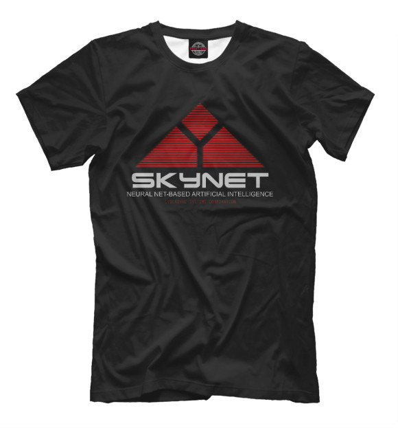 Мужская футболка с изображением skynet logo dark цвета Черный