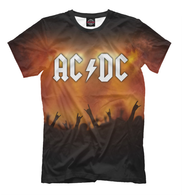 Мужская футболка с изображением AC/DC цвета Молочно-белый