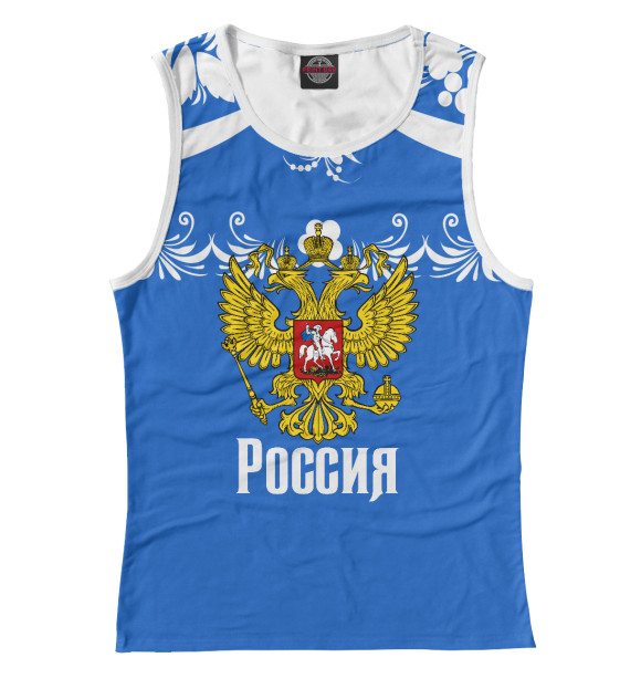 Майка для девочки с изображением Россия спорт цвета Белый