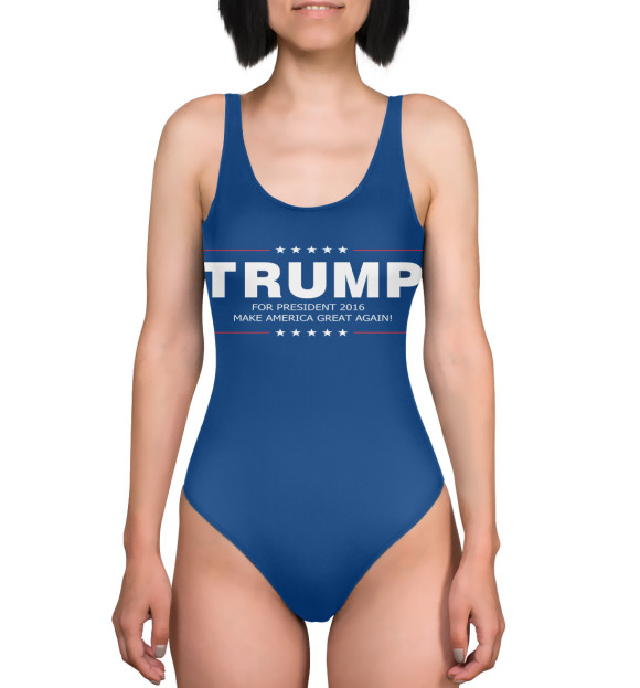 Купальник-боди с изображением Трамп цвета 