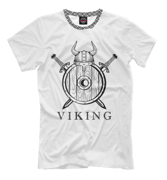 Мужская футболка с изображением Viking цвета Молочно-белый