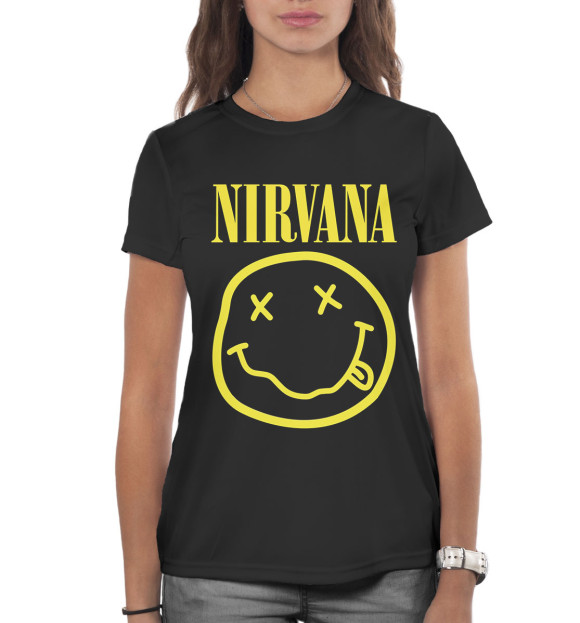 Женская футболка с изображением Nirvana цвета Белый