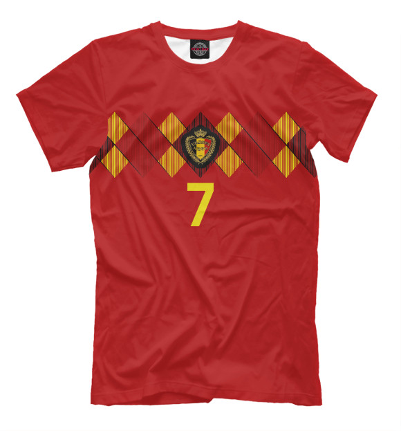 Мужская футболка с изображением Кевин Де Брёйне - Сборная Бельгии цвета Светло-коричневый