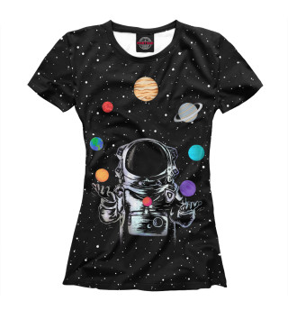 Женская футболка Космический жонглер
