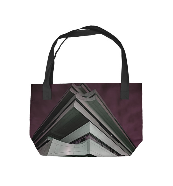 Пляжная сумка с изображением Деконструктивизм Заха Хадид- архитектура Москвы цвета 