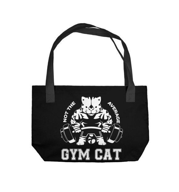 Пляжная сумка с изображением Gym Cat цвета 