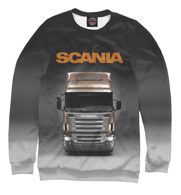 Мужской свитшот с изображением Scania цвета Белый