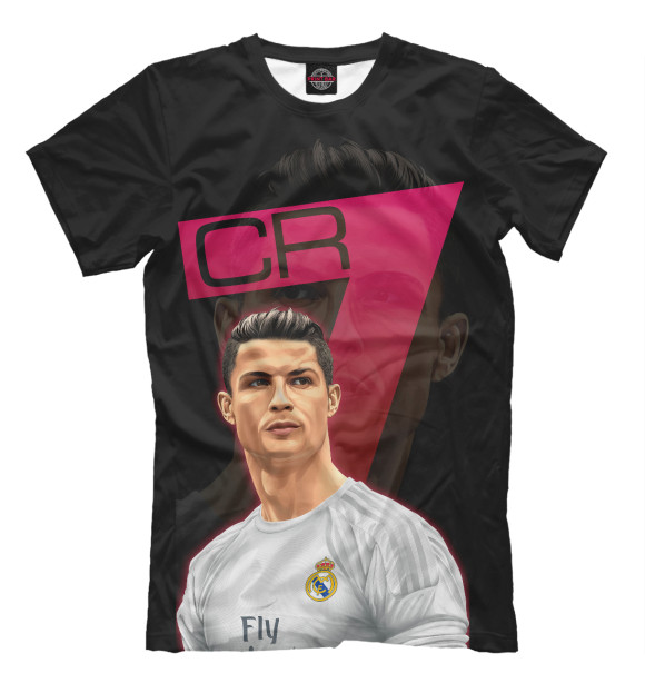 Футболка для мальчиков с изображением Cristiano Ronaldo цвета Черный