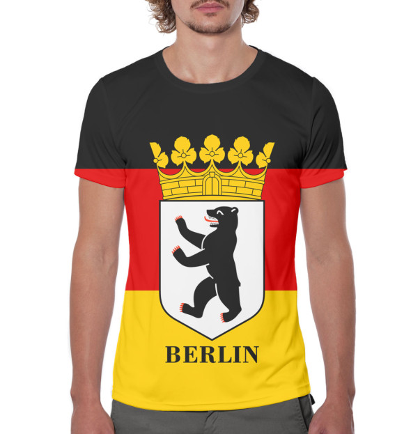 Мужская футболка с изображением Берлин цвета Белый
