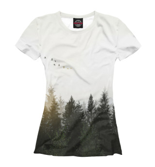 Женская футболка Лесной пейзаж