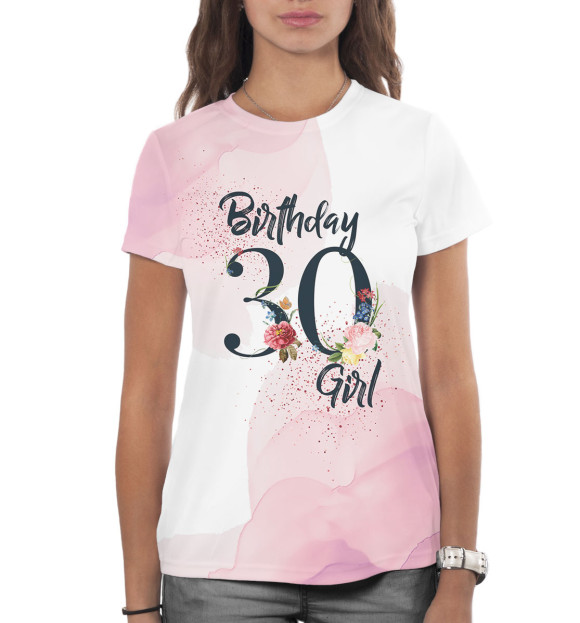 Женская футболка с изображением 30 лет цвета Белый