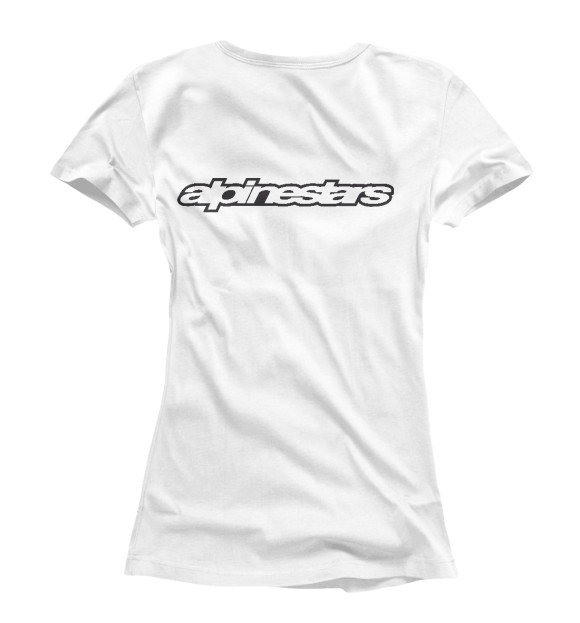 Женская футболка с изображением Alpinestars цвета Белый