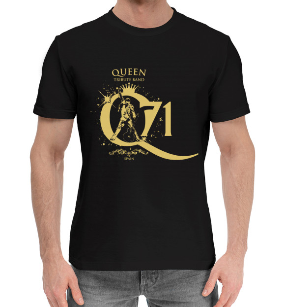 Мужская хлопковая футболка с изображением Queen цвета Черный