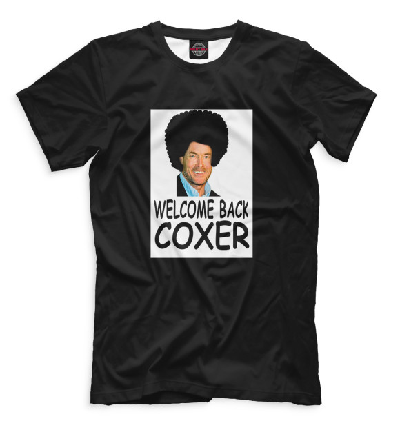 Мужская футболка с изображением Welcome Back Coxer цвета Черный
