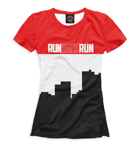 Женская футболка с изображением Run Вася Run цвета Белый