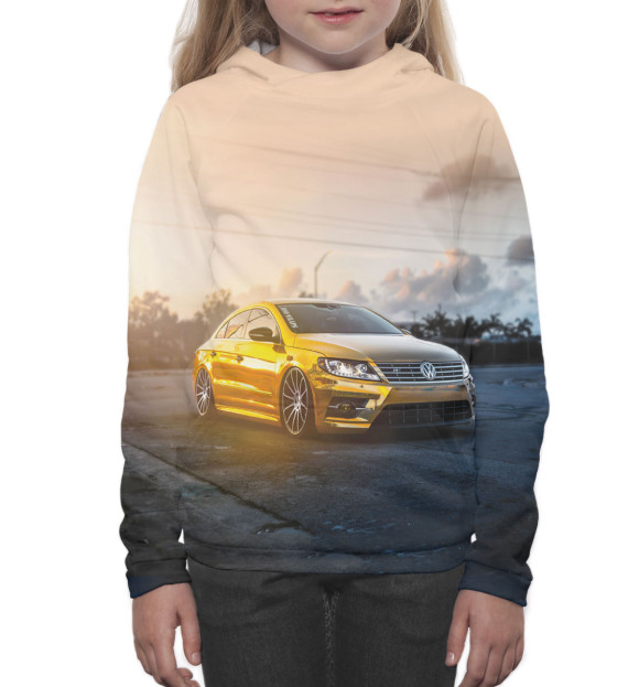 Худи для девочки с изображением Volkswagen цвета Белый