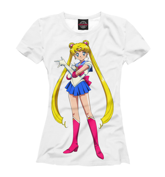 Женская футболка с изображением Sailor Moon цвета Белый