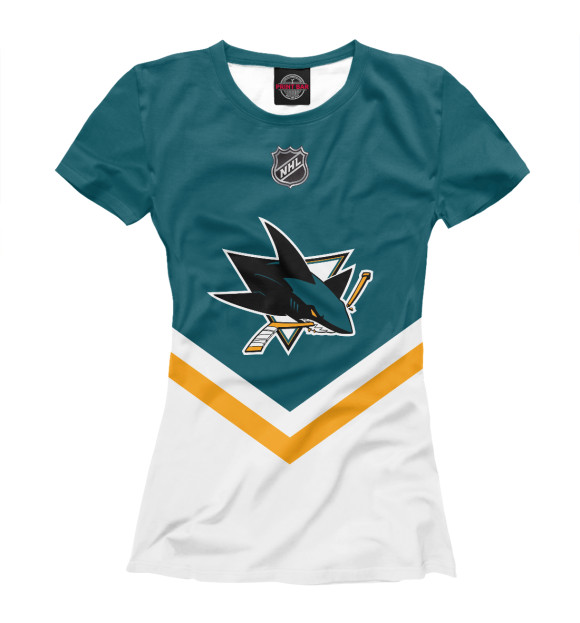 Женская футболка с изображением San Jose Sharks цвета Белый