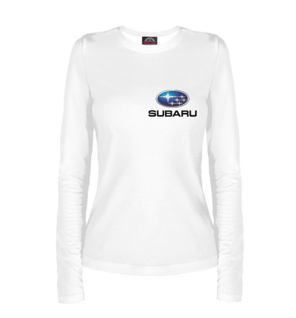 Женский лонгслив с изображением Subaru цвета Белый