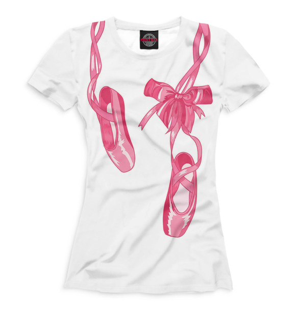 Женская футболка с изображением Балет цвета Молочно-белый