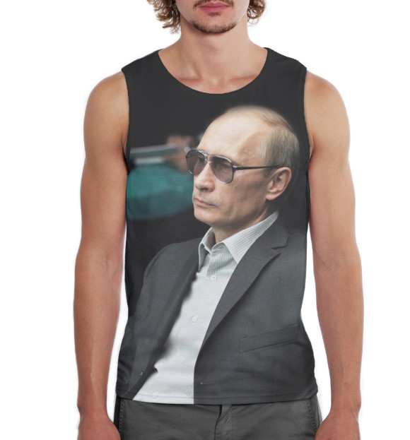 Мужская майка с изображением Путин цвета Белый