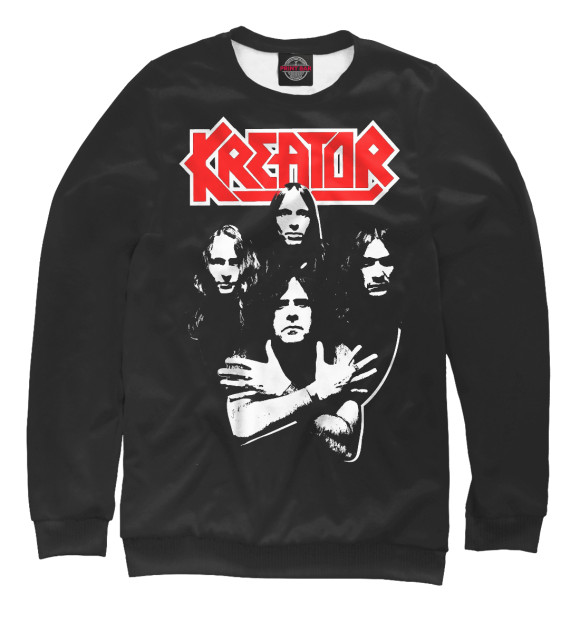 Мужской свитшот с изображением Kreator thrash metal band цвета Белый