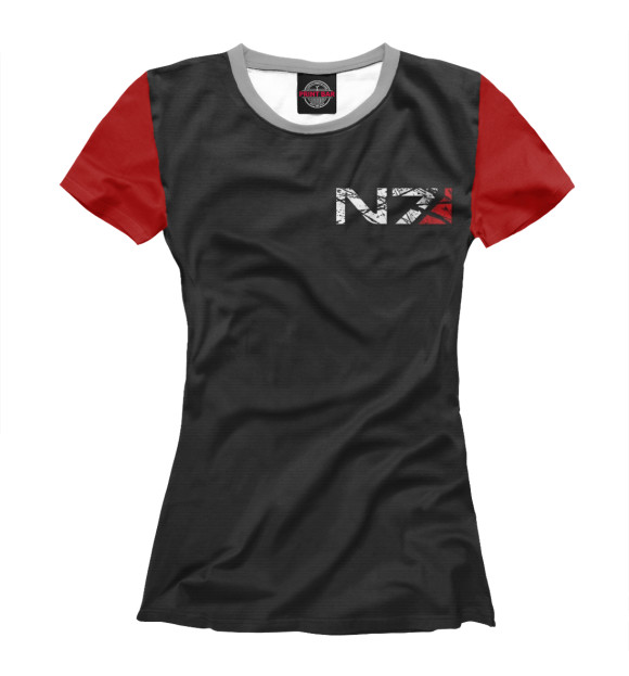 Женская футболка с изображением Костюм N7 цвета Белый