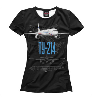 Футболка для девочек Самолет Ту-214