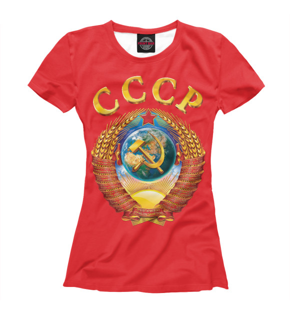Женская футболка с изображением СССР цвета Белый