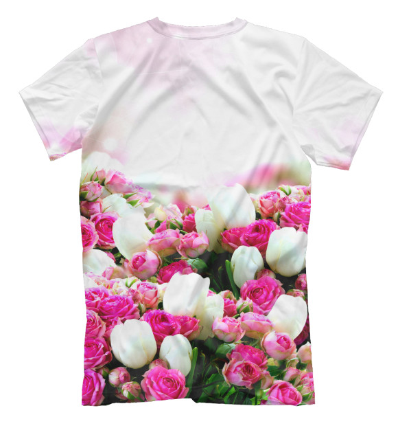 Мужская футболка с изображением Аллея роз цвета Белый