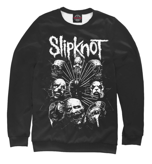 Мужской свитшот с изображением Slipknot цвета Белый