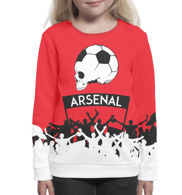 Свитшот для девочек с изображением Arsenal цвета Белый