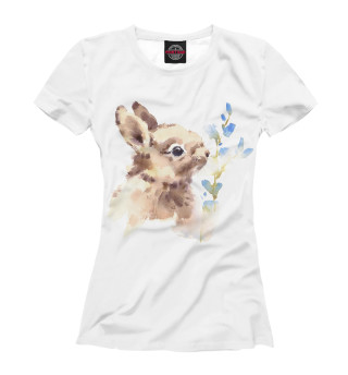 Женская футболка Кролик с цветами