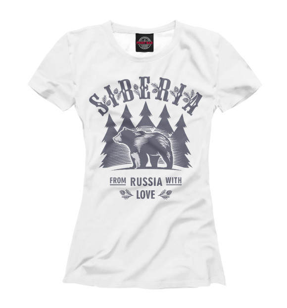 Женская футболка с изображением Сибирь цвета Белый