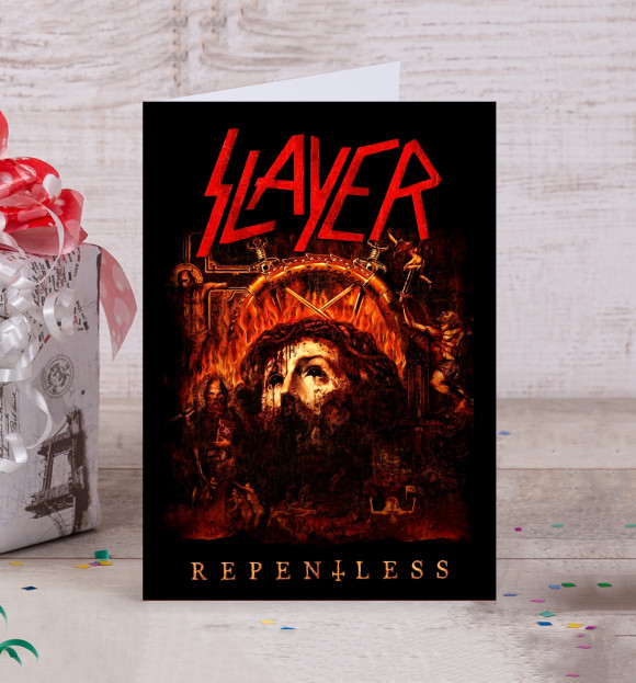 Открытка с изображением Slayer Repentless цвета Белый