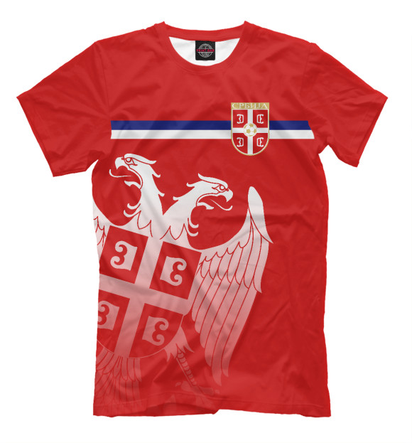 Мужская футболка с изображением Сербия цвета Светло-коричневый