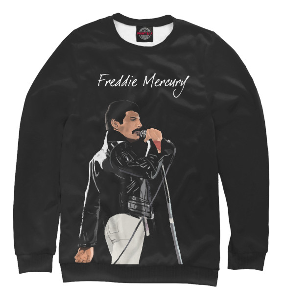 Мужской свитшот с изображением Freddie Mercury Queen цвета Белый